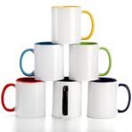 AVLA 6'lı Paket Porselen Süblimasyon Kupaları, 12oz Kulplu Boş İçme Bardakları, Kapuçino, Çay, Süt, Latte, Sıcak Kakao, Mikrodalga ve Bulaşık Makinesi için DIY Kaplı Seramik Kahve Kupası Setleri