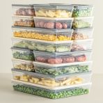 Avlar Store 14LÜ Renkli Buzdolabı Düzenleyici Buzluk ve Mikrodalga Saklama Kabı 2X2400-4X1200-4X1170-4X600 ml - 240,1 ml - Beyaz Gri