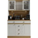 Avm 24 Mikel Masalı Kahve Köşesi %100 Mdf 120*45*200 - Beyaz - Meşe
