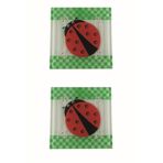 AVMmarketim Cam Banyo Gider Kapak Süsü 2 Adet Cam Gider Kapağı 10x10 Cm Uğur Böceği