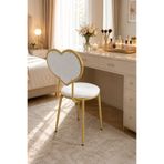 Avmpark Flow Kalpli Sandalye Makyaj Sandalyesi Çalışma Masası Sandalyesi Ergonomik Tasarım Gold Sandalye