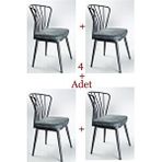 Avmpark Mutfak Sandalyeleri Omega Sandalye 4 Adet Gri