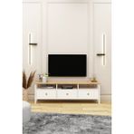Avmpark Remy Modern Tasarımlı Ahşap Kulplu TV Ünitesi 150 cm Beyaz Suntalam Malzeme ile Şık Boyutlar