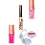 Avon Dudak Yağı Blossom + Tinted Plum + Shimmering Petal Bitişi 3 Adet Dudak Parlatıcısı