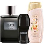Avon Elite Gentleman In Black EDP 75 ml Erkek Parfüm + Elite Gentleman In Black 50 ml Erkek Roll-On + Güllü 250 ml Duş Jeli