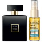 Avon Little Black Dress EDP 50 ml Kadın Parfüm ve Argan Yağı Içeren 30 ml Besleyici Saç Serumu paketi