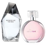 Avon Perceive EDT 100 ml Erkek Parfümü + Wish Of Love 2x50 ml Kadın Parfüm Seti