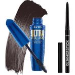 Avon Ultra Volume Waterproof Maskara + Glimmerstick Blackest Black Göz Seti - Suya Dayanıklı Göz Seti