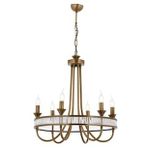 Avonni 603786E E14 Metal Kristal 60 cm Eskitme Kaplama Klasik Avize