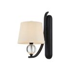 Avonni AP-1597-1BSY-S Siyah Boya Aplik E27 Metal Cam H: 32 cm, WxD: 22x10 cm