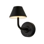 Avonni AP-64006-BSY Siyah Boya Aplik LED Metal Opal Pleksi H: 22 cm, WxD: 12x22 cm