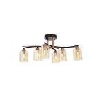 Avonni Ar-1867-6bsy Siyah Boya Modern Avize E27 Metal Cam 32 Cm Kaplama