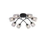 Avonni AR-1930-8BSY Siyah Boya Modern Avize E27 Metal Cam H: 28 Cm, Ø: 40 cm