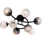 Avonni AR-1935-8BSY Siyah Boya Modern Avize E14 Metal Cam H: 18 Cm, Ø: 80 cm