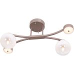 Avonni AR-1961-4CP Cappucino Kaplama Modern Avize E14 Metal Cam H: 35 cm, WxD: 30x63 cm - Açık Kahverengi