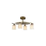 Avonni AV-1374-4E Eskitme Kaplama Modern Avize E14 Metal Cam H: 31 cm, WxD: 63x30 cm