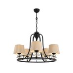 Avonni AV-1597-5BSY-S Siyah Boya Modern Avize E27 Metal Cam H: 85 Cm, Ø: 62 cm