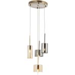 Avonni AV-1675-4ET-BF Eskitme Kaplama Modern Avize E14 Metal Cam H: 90 cm, Ø: 35 cm