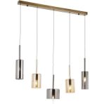 Avonni AV-1675-5EY-BF Eskitme Kaplama Modern Avize E14 Metal Cam H: 80 cm, WxD: 70x15 cm