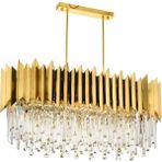 Avonni AV-1706-S85X40 Sarı Kaplama Modern Avize E27 Metal Kristal H: 80 cm, WxD: 85x40 cm