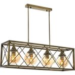 Avonni AV-1732-4EY Eskitme Kaplama Modern Avize E27 Metal Cam H: 80 cm, WxD: 80x25 cm