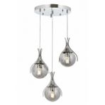 Avonni AV-1766-3KT Krom Kaplama Klasik Avize E27 Metal Cam H: 80 cm, Ø: 40 cm