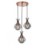 Avonni AV-1766-3T-BSY Siyah Boya Modern Avize E27 Metal Cam H: 80 cm, Ø: 40 cm