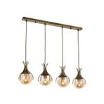 Avonni AV-1766-4EY Eskitme Kaplama Modern Avize E27 Metal Cam H: 80 cm, WxD: 70x13 cm