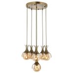 Avonni AV-1766-6ET Eskitme Kaplama Modern Avize E27 Metal Cam H: 100 cm, Ø: 50 cm