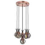Avonni AV-1766-6T-BSY Siyah Boya Modern Avize E27 Metal Cam H: 100 cm, Ø: 50 cm