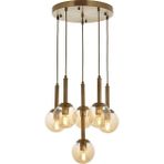 Avonni AV-1781-6ET Eskitme Kaplama Modern Avize E27 Metal Cam H: 90 cm, Ø: 50 cm