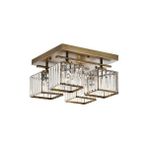 Avonni AV-1795-4E Eskitme Kaplama Modern Avize E27 Metal Kristal H: 22 cm, Ø: 40 cm