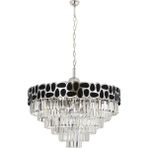 Avonni AV-1823-K80 Krom Kaplama Modern Avize E27 Metal Kristal H: 115 cm, Ø: 80 cm