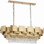Avonni AV-1835-S100X45 Sarı Kaplama Modern Avize E27 Metal Kristal H: 95 cm, WxD: 100x45 cm