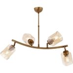 Avonni AV-1836-4E-YM Eskitme Kaplama Modern Avize E27 Metal Cam H: 70 cm, WxD: 60x36 cm