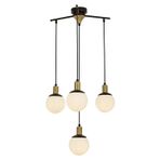 Avonni AV-1838-4BSY Siyah Boya Modern Avize E27 Metal Cam H: 110 cm, Ø: 54 cm
