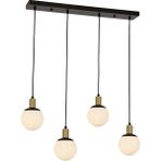 Avonni AV-1838-4Y-BSY Siyah Boya Modern Avize E27 Metal Cam H: 110 cm, WxD: 80x15 cm