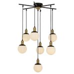 Avonni AV-1838-7BSY Siyah Boya Modern Avize E27 Metal Cam H: 110 cm, Ø: 70 cm