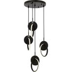 Avonni AV-1874-4T-BSY Siyah Boya Modern Metal Ahşap Avize