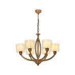 Avonni AV-1876-6E Eskitme Kaplama Modern Avize E27 Metal Cam H: 80 cm, Ø: 65 cm
