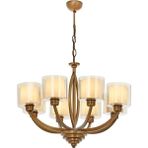 Avonni AV-1876-8E Eskitme Kaplama Modern Avize E27 Metal Cam H: 80 cm, Ø: 65 cm