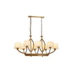 Avonni AV-1876-8ES-YM Eskitme Kaplama Modern Avize E27 Metal Kumaş H: 90 cm, WxD: 100x55 cm