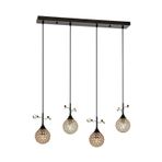 Avonni AV-1881-4SY Sarı Kaplama Modern Avize E14 Metal Kristal H: 100 cm, WxD: 80x12 cm