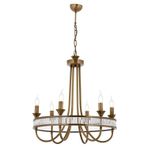 Avonni AV-1890-6E Eskitme Kaplama Modern Avize E14 Metal Kristal H: 110 cm, Ø: 60 cm