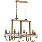Avonni AV-1890-8E-YM Eskitme Kaplama Modern Avize E14 Metal Kristal H: 100 cm, WxD: 80x40 cm