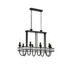 Avonni AV-1890-8Y-BSY Siyah Boya Modern Avize E14 Metal Kristal H: 100 Cm, Wxd: 80X40 cm