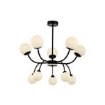 Avonni Av-1894-10bsy Siyah Boya Modern Avize G9 Metal Cam 80 Cm Kaplama