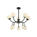 Avonni AV-1894-10BSY Siyah Boya Modern Avize G9 Metal Cam H: 75 cm, Ø: 80 cm
