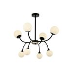 Avonni AV-1894-8BSY Siyah Boya Modern Avize G9 Metal Cam H: 75 cm, Ø: 80 cm