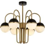 Avonni AV-1895-6E Eskitme/Siyah Boya/Kaplama Modern Avize E27 Metal Cam H: 70 cm, Ø: 60 cm - Eskitme Siyah
